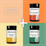 Complejo B Completo, 673mg, Hecho por PiSA, Vegano, Vitaminas B1, B2, B3, B5, B6, B7, B9, B12, BioPerine ® (alta biodisponibilidad),13 Frutas y Verduras, Biotina, Multivitamínico, 60 Cápsulas, 2 Meses - Elemental Wellness