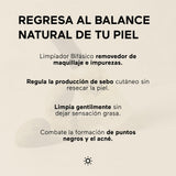 AHAL - Desmaquillante Bifásico con Aceite de Avena y Jojoba, Removedor de Maquillaje Facial y Ojos, Limpieza Suave para Piel Grasa, Agua Micelar Bifásica, Ingredientes Naturales, 100 ml