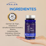 BIOTINA | Biotina + Vitamina E | 60 Capsulas SoftGels | Cabello, Piel y Uñas. Hair, Skin and Nails | Maklen
