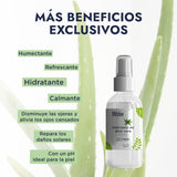 ▶ HEBBE  - Hidrolato de Aloe 125 ml | Humectante, Refrescante y Reparador Solar | Disminuye Ojeras, Alivia Ojos Cansados y Combate Daños Solares | pH Ideal para la Piel | Contenido de 125 ml