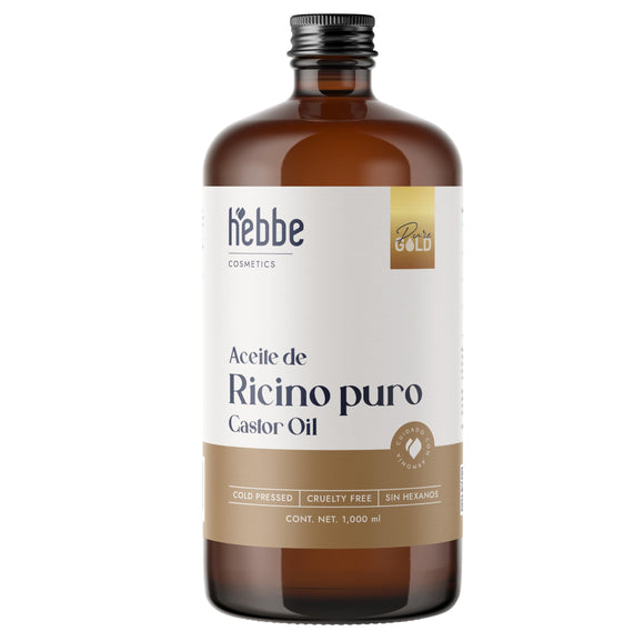 ▶ HEBBE  - Aceite de Ricino 1 L | Estimula Crecimiento de Pestañas Cejas y Barba | Pr