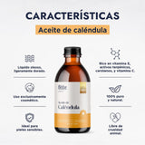 ▶ HEBBE  - ACEITE DE CALÉNDULA VEGETAL COSMÉTICO PARA PIEL SENSIBLE | Anti-Edad, Hidratante y Cicatrizante | 250 ml | Calma y Protege Piel Sensible | Orgánico y Sin Fragancias Artificiales | Adecuado para Pieles Irritadas o Sensibles