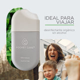 ▶ POCKET CARE | KIT Desinfectante Spray - Sin Alcohol | 2 Spray 15ml - SUAVE HIERBABUENA | Antibacterial Spray de Bolsillo Orgánico + REFILL 200ml | Sanitizante para Manos | Hand Sanitizer
