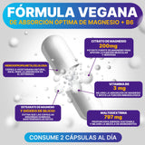Suplemento Citrato de Magnesio 200 MG con Vitamina B6 | Vitaminas para Mujer y Hombre | Suplementos Alimenticios para Apoyo a Nervios, Músculos y Metabolismo | Suplemento Vegano para el Alivio del Estrés | Hecho en Holanda | 90 Cápsulas