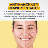 ▶ HEBBE  | Ácido Cítrico | Reduce el pH, Antioxidante y Quelante | Poros Renovados y Piel Radiante | 1 kg