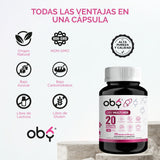 OBY Vitaminas para Mujer, 120 caps | Colageno Hidrolizado, Biotina, Acido Folico y Vitaminas | Multivitaminico mujer 20 Ingredientes naturales (2 meses)