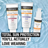 ▶ Neutrogena  Clear Face Liquid Lotion Sunscreen Broad Spectrum SPF 30, 3 Oz