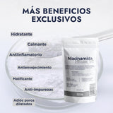 ▶ HEBBE  - Niacinamida Pura para Rejuvenecimiento y Cuidado de la Piel, 50 g