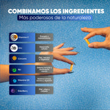 MULTIBLUE VITAMINA C | 6 en 1 Con Vitamina C, Zinc, Cúrcuma, Cabeza de Ajo, Vitamina D3 y Saúco Elderberry - (1 Frasco, 60 Cápsulas Vegetarianas, Sin Gluten, Libres de OMG’s y 100% Naturales)
