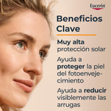 ▶ Eucerin Protector solar facial anti edad con ácido hialurónico FPS 50+, Sun, 50 ml