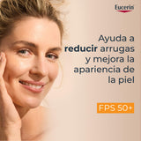 ▶ Eucerin Protector solar facial anti edad con ácido hialurónico FPS 50+, Sun, 50 ml