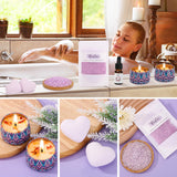 BYHANG Set de Baño de Lavanda, Set de Regalos para Mujer, Set de Baño y Spa Corporal, Regalo de Navidad, Regalos de Cumpleaños para Mujeres, Regalos para Mejor Amiga, Hermana, Mejor Mamá