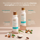▶ RAW SUGAR  Shampoo e condicionador Moisture Smoothie com óleo de coco, agave e leite de amêndoa doce, hidrata e nutre cabelos secos, formulado sem sulfatos + parabenos