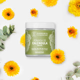 XAMANIA Pomada de Caléndula Orgánica. Ungüento Vegano Multiusos Sanador para el Tratamiento de Piel Seca, Sensible, Eczema, Rosacea. 106 gr.