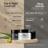 ▶ B Life  Kit Crema Día y Noche para Rostro de 90 ml C/U. Ingredientes Naturales. Adicionada con Vitamina C y Ácido Hialurónico. Kit Day and Night Cream B Life.