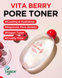 [TOCOBO] Tóner Vita Berry Pore 5.07 onzas líquidas / 5.1 fl oz, tóner facial con vitaminas, tóner de ajuste de poros, para pieles grasas y combinadas, vegano, sin alcohol, cuidado de la piel coreano