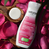 Weleda Pampering Wild Rose Body Lotion, 6.8 Fluid Ounces, Plant Rich Moisturizer with Wild Rose Oil, Jojoba Oil and Shea Butter