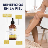 ▶ HEBBE   - ACEITE DE ARGÁN PARA MEZCLA CON ACEITES ESENCIALES | Hidratante Piel | Aceite Vegetal Cosmético | Cuidado Labios y Anti-Envejecimiento | 50 ml | Natural y Libre de Químicos | Perfecto para Aromaterapia y Masajes