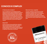 Complejo B Completo, 673mg, Hecho por PiSA, Vegano, Vitaminas B1, B2, B3, B5, B6, B7, B9, B12, BioPerine ® (alta biodisponibilidad),13 Frutas y Verduras, Biotina, Multivitamínico, 60 Cápsulas, 2 Meses - Elemental Wellness