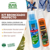 Maya Solar, Kit Piel Perfecta: Aceite Bronceador Biodegradable Coco 120ml + Crema Hidratación Profunda AfterSun 150ml