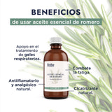 ▶ HEBBE - Aceite Esencial de Romero 50 ml | Apoyo en el Tratamiento de Problemas Respiratorios | Combate la Fatiga, es Antiinflamatorio y Analgésico Natural | Cicatrizante Natural | Contenido de 50 ml