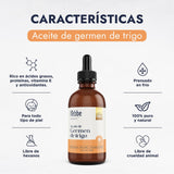 ▶ HEBBE  - Aceite de Germen de Trigo 100ml | Antioxidante y Nutritivo | Combate Sequedad | Estimula Regeneración | Refuerza Barrera Cutánea | Rico en Vitaminas E y D.