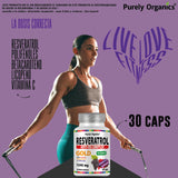 Suplemento Antioxidante 1340mg | Resveratrol + Polifenoles, Betacaroteno, Licopeno y Vitamina C | Anti Ox complex | Purely Organics | Resveratrol Gold | Cápsulas Veganas | (1 Unidad de 30 cápsulas).