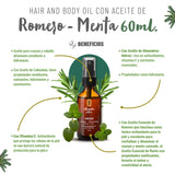OLEUM VITAE Kit Dúo Hidratación Crema Corporal y Aceite Cabello y Cuerpo Menta Romero