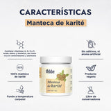 ▶ HEBBE  - Manteca de karité 120 g | Hidrata a profundidad la epidermis | Estimula la producción de colágeno | Ayuda a reducir las líneas de expresión | Renueva la piel dañada por el sol o la edad | Contenido: 120 g