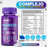 Suplemento Citrato de Magnesio 200 MG con Vitamina B6 | Vitaminas para Mujer y Hombre | Suplementos Alimenticios para Apoyo a Nervios, Músculos y Metabolismo | Suplemento Vegano para el Alivio del Estrés | Hecho en Holanda | 90 Cápsulas