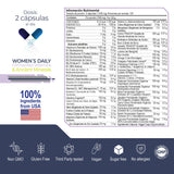 WOMENS DAILY MULTIVITAMIN AND ANCIENT MINERALS 4 en 1, 200 capsulas (1545mg por porcion) con Vitaminas, Minerales, Adaptogenos y Aminoacidos, Hormo Balance, by Eternal Nutrition - Ingredientes Naturales Premium de USA