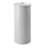 Organizador de papel higiénico de plástico con tapa, 3 rollos de almacenamiento de pañuelos que ahorran espacio para el baño, se adapta debajo del fregadero, cambiador, estante, en el clóset, esquina, colección Aura, color gris