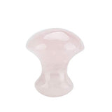 Piedra de Masaje en Forma de Hongo en Cristal de Cuarzo Rosa Natural Rosa Herramienta de Masaje para Masajear la Cara o los Ojos