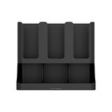 Organizador de 6 compartimentos para condimentos y tazas, Negro, 1
