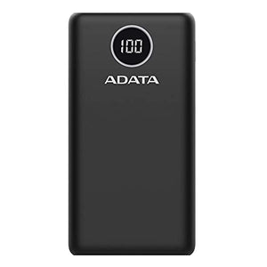 ADATA Powerbank Batería Portátil Recargable P20000QCD Power Bank de 20,000 mAh (74Wh), Color Negro (AP20000QCD-DGT-CBK), Tecnologías de Carga Rápida Qualcomm QC 3.0 / USB PD 3.0