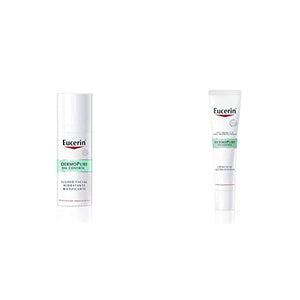 Eucerin Fluido Facial Hidratante Matificante para piel grasa 50 ml + Crema facial noche piel grasa 40ml