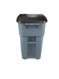 ▶ Rubbermaid Commercial BRUTE Recycling Bote de Basura con Tapa Abatible, 50 Galones, Gris