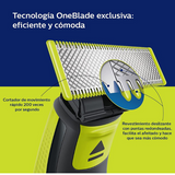 PHILIPS OneBlade híbrida QP2520/30, Recorta, afeita y perfila Cualquier Longitud de Vello, con 3 peines guía Removibles.