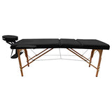 Cama De Masaje Portatil 3 Secciones Madera Y Vinil Negra 185x60 cm 1704-NE Lobo