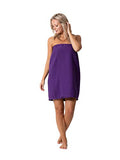Turkish Linen Envoltura corporal Waffle Spa con cierre ajustable para mujer, Morado, XXL
