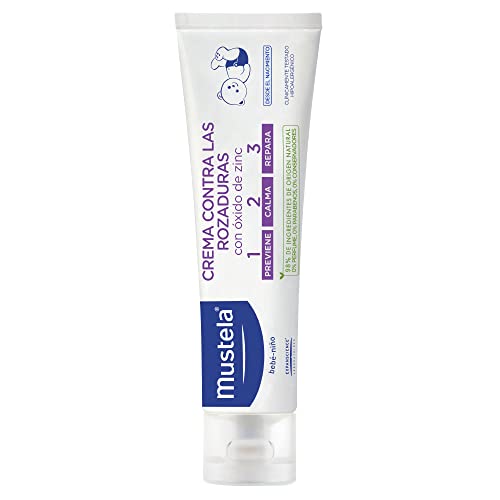 Mustela, Crema contra Rozaduras 123 para la zona del pañal de Bebés y niños, Previene, calma y repara la piel de las irritaciones y del enrojecimiento, 98% ingredientes de origen natural, 54 g