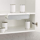 Joseph Joseph CupboardStore - Organizador de especias tipo cajón extraíble con cinta 3M para debajo de estante, almacenamiento para gabinete, tamaño único, gris/blanco