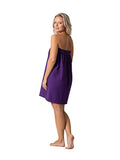 Turkish Linen Envoltura corporal Waffle Spa con cierre ajustable para mujer, Morado, XXL