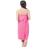 Keenso Juego de toallas de baño, microfibra suave, para mujer, toalla de spa, falda de ducha con gorro de secado rápido para gimnasio, spa, sauna, sala de vapor, taquilla (rojo rosa)