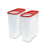 Rubbermaid Tapas modulares de alta calidad, conservador de cereales, paquete de 2, apilamiento de 18 tazas, contenedores de almacenamiento de plástico que ahorran espacio, transparentes