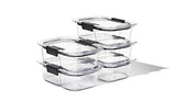 Rubbermaid Brilliance - Contenedores de almacenamiento de alimentos, 2 compartimentos, 2,85 tazas, 5 unidades