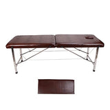 Cama Plegable, Mesa De Masaje De Cuero De PU Plegable Cama De Masaje De Spa De Piernas De Acero Inoxidable Para El Salón De Casa Marrón Oscuro, Estructura Compacta Para El Hogar, Salón De Belleza, Hot