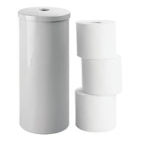 Organizador de papel higiénico de plástico con tapa, 3 rollos de almacenamiento de pañuelos que ahorran espacio para el baño, se adapta debajo del fregadero, cambiador, estante, en el clóset, esquina, colección Aura, color gris