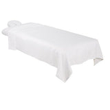 Juego de sábanas de masaje ForPro Premium de microfibra de 3 piezas, blancas, ultraligeras, resistentes a las manchas y las arrugas, incluye sábana plana de masaje, sábana bajera ajustable para masajes y funda de masaje pa