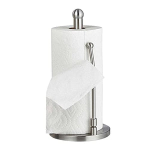 Soporte para Toallas de Papel para encimera, Soporte dispensador de Rollos de servilletas de Cocina de Acero Inoxidable para el hogar, Oficina, baño (Acero-Lite)